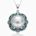The Serpentine Pear Halo Pendant