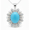 The Caspian Oval Halo Pendant