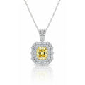 The Canary Cushion Halo Pendant