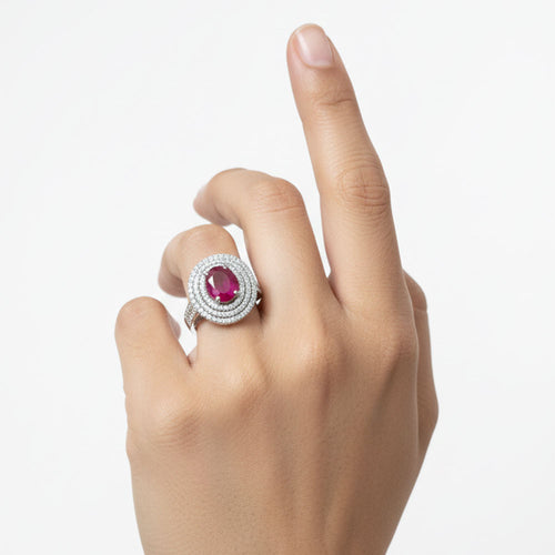Classic Halo Ruby Ring